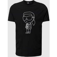 Karl Lagerfeld T-Shirt mit Label-Print in Weiss, Größe M von Karl Lagerfeld