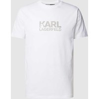 Karl Lagerfeld T-Shirt mit Label-Print in Weiss, Größe XL von Karl Lagerfeld