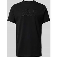 Karl Lagerfeld T-Shirt mit Label-Schriftzug in Black, Größe M von Karl Lagerfeld