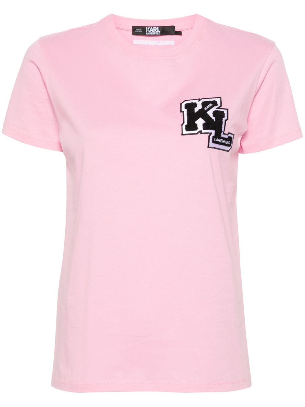Karl Lagerfeld T-Shirt mit Logo-Patch - Rosa von Karl Lagerfeld