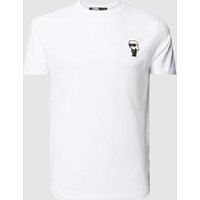 Karl Lagerfeld T-Shirt mit Motiv-Patch in Weiss, Größe L von Karl Lagerfeld