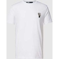 Karl Lagerfeld T-Shirt mit Motiv-Patch in Weiss, Größe XXL von Karl Lagerfeld