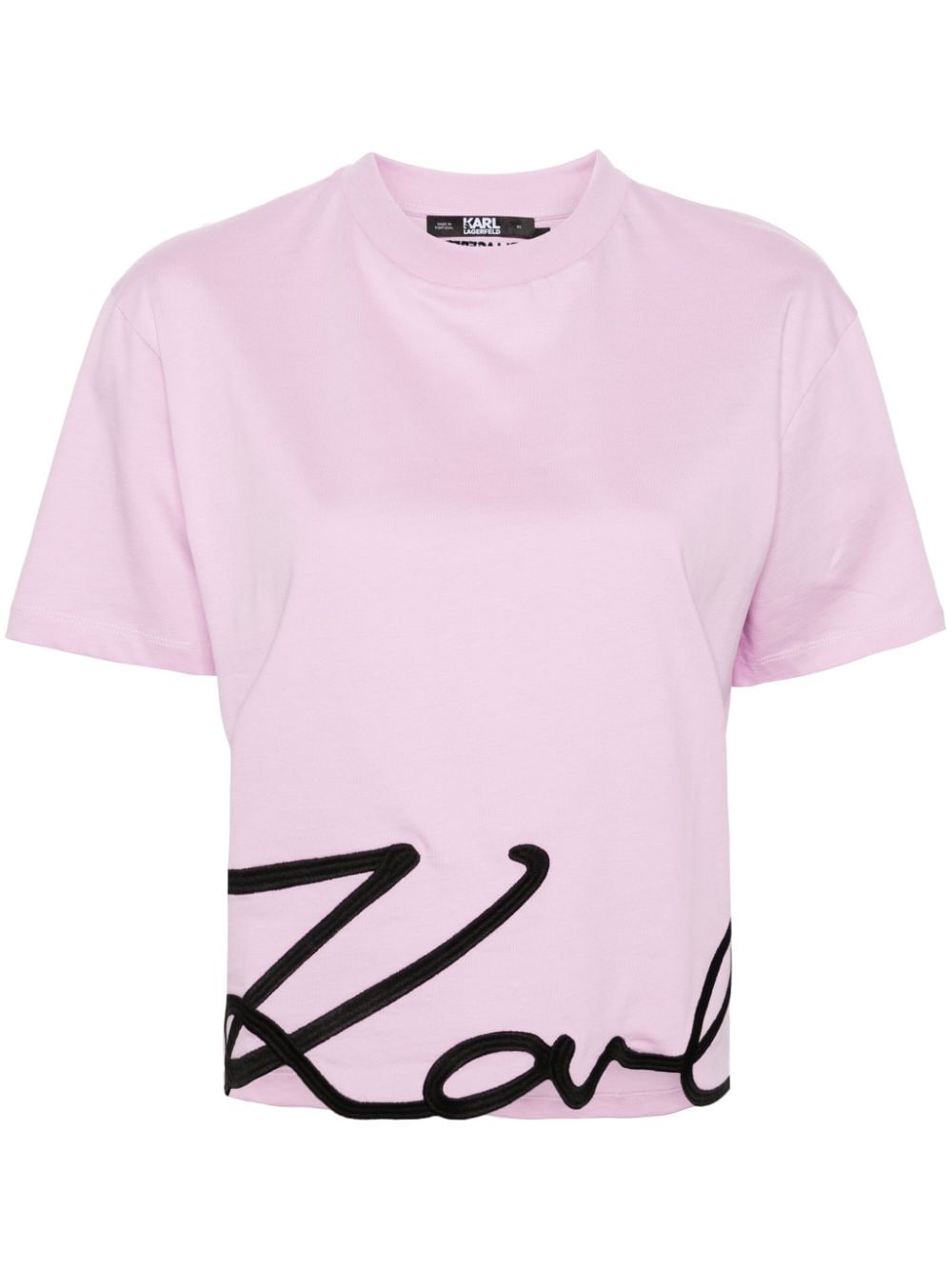 Karl Lagerfeld T-Shirt mit Signature-Saum - Violett von Karl Lagerfeld