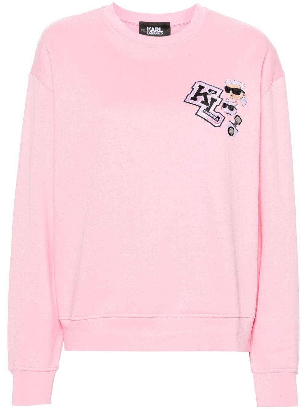 Karl Lagerfeld Varsity KL Langarmshirt - Rosa von Karl Lagerfeld