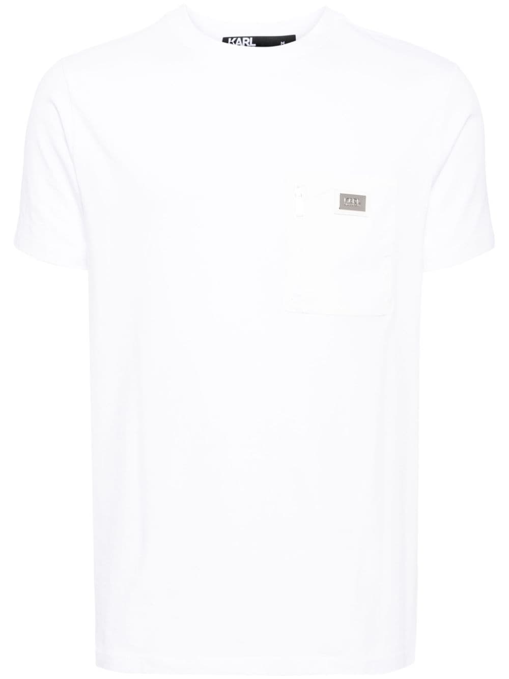 Karl Lagerfeld T-Shirt mit Logo-Schild - Weiß von Karl Lagerfeld