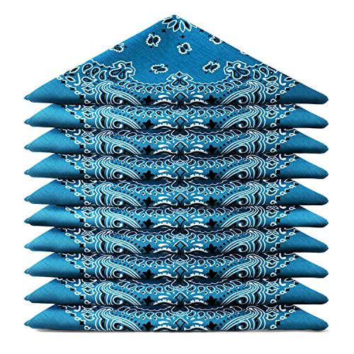 Karl Loven BANDANA 5 Stück Petrolblau - Paisley Mandala Muster - 100% Baumwolle TÜV geprüft - Dicker Stoff - 20 Exklusivfarben von Karl Loven