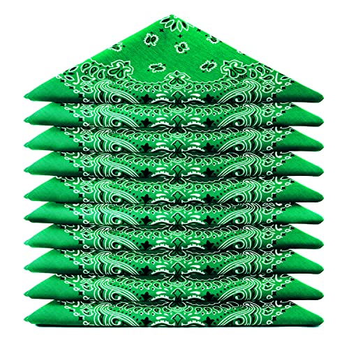 Karl Loven BANDANA 5 Stück Grün - Paisley Mandala Muster - 100% Baumwolle TÜV geprüft - Dicker Stoff - 20 Exklusivfarben von Karl Loven