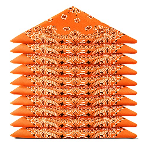 Karl Loven BANDANA 5 Stück Orange - Paisley Mandala Muster - 100% Baumwolle TÜV geprüft - Dicker Stoff - 20 Exklusivfarben von Karl Loven