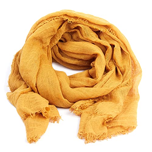 Karl Loven Halstücher Damen - Halstuch - Zerknittert - Pashmina - Schal - Hals, Senfgelb von Karl Loven