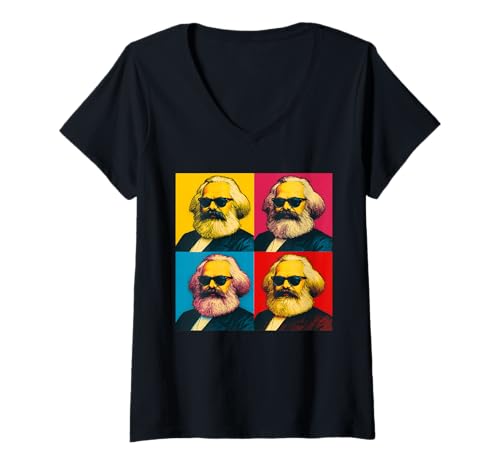 Damen Karl Marx T-Shirt mit V-Ausschnitt von Karl Marx Shirt & Co.