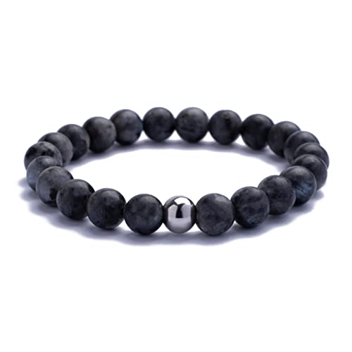 Alton of Sweden | Perlenarmband für Männer | Grau Armband Herren mit Edelsteinen & Edelstahl Perle | Larvikite | Schmuckschachtel und Samtbeutel | Tolle Geschenkidee | Handgemacht Alton of Sweden | Perlenarmband für Männer | Grau Armband Herren mit Edelsteinen & Edelstahl Perle | Larvikite | Schmuckschachtel und Samtbeutel | Tolle Geschenkidee | Handgemacht von Alton of Sweden