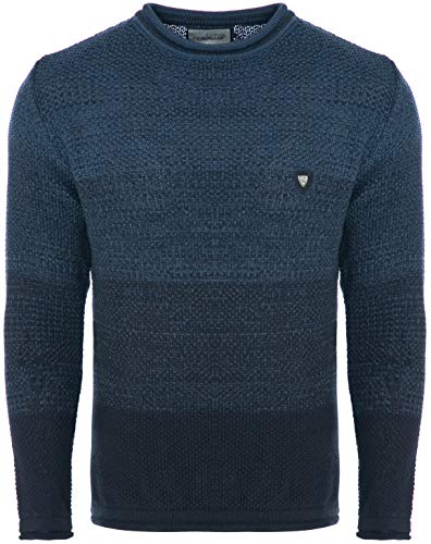 CRSM Karl's People Herren Strickpullover Langarm Rundhalspullover K-113 (3XL, Indigo) von Karl´s People