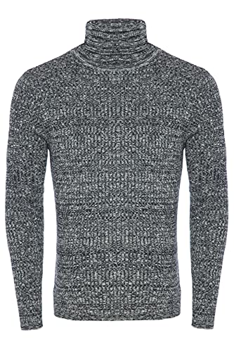 Karl´s People Herren Rollkragen-Pullover Herren Rolli S-5 XL • Rollkragenpullover für Herren mit Streifenmuster • Angenehmer Pullover Herren Langarm (L, Black-White) von Karl´s People