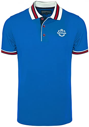 Karl´s People Kurzarm Poloshirt für Herren 100% Baumwolle by Carisma • Herren Polo Shirt mit Stickerei • Angenehmes Regular Fit Shirt für Büro und Freizeit K-129 3XL, Sachs von Karl´s People