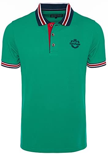 Karl´s People Kurzarm Poloshirt für Herren 100% Baumwolle by Carisma • Herren Polo Shirt mit Stickerei • Angenehmes Regular Fit Shirt für Büro und Freizeit K-129 XXL, Grün von Karl´s People