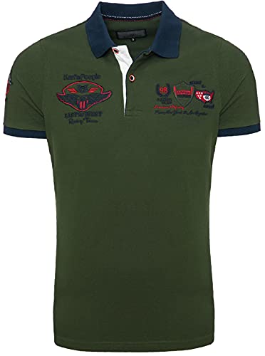 Karl´s People Kurzarm Poloshirt für Herren 100% Baumwolle by Carisma • Herren Polo Shirt mit Stickerei • Angenehmes Regular Fit Shirt für Büro und Freizeit K-103 3XL, Khaki von Karl´s People