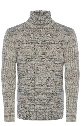 Karl´s People Herren Strick-Pullover mit Rollkragen • Männer Winter Rollkragen-Pullover • Warmer Herren Rolli stylischer Herren Strick-Pulli • Angenehmer Männer Pulli Grobstrick 7489 BEIGE 3XL von Karl´s People