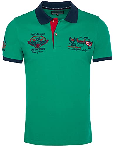 Karl´s People Kurzarm Poloshirt für Herren 100% Baumwolle by Carisma • Herren Polo Shirt mit Stickerei • Angenehmes Regular Fit Shirt für Büro und Freizeit K-103 Light-Green 5XL von Karl´s People