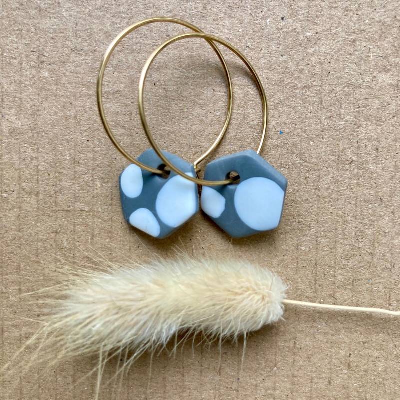Ohrringe Polymer/Fimo Creolen Hoops Vergoldet Nickelfrei Mit Anhänger Bunte Statementschmuck Ohrringe Polymer/Fimo Creolen Hoops Vergoldet Nickelfrei Mit Anhänger Bunte Statementschmuck von KarlaKonfetti