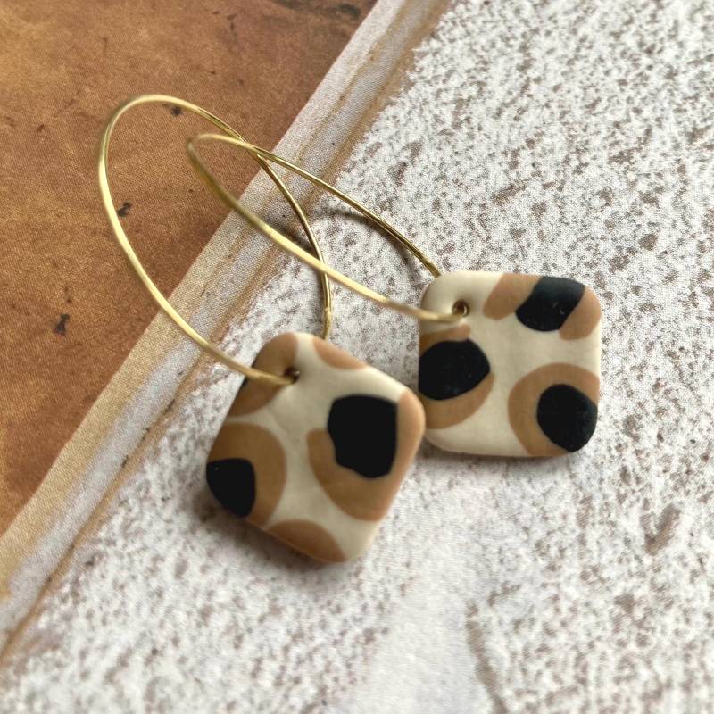 Ohrringe Polymer/Fimo Creolen Hoops Vergoldet Nickelfrei Mit Anhänger Bunte Statementschmuck Ohrringe Polymer/Fimo Creolen Hoops Vergoldet Nickelfrei Mit Anhänger Bunte Statementschmuck von KarlaKonfetti