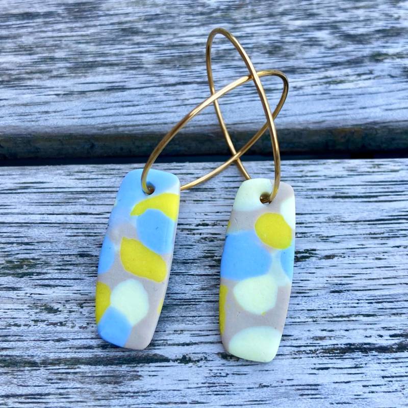 Ohrringe Polymer I Fimo Creolen Hoops Vergoldet L Nickelfrei Mit Anhänger Bunte Moderne Ohrringe Polymer I Fimo Creolen Hoops Vergoldet L Nickelfrei Mit Anhänger Bunte Moderne von KarlaKonfetti