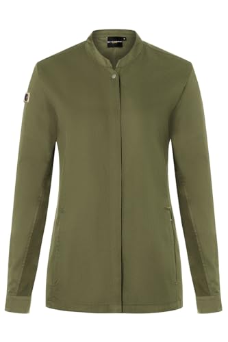 Karlowsky Damen Kochjacke Green-Generation Druckknöpfe Modern Fit Polyester/Baumwollmix Oeko-TEX® nachhaltig Moosgrün - Größe 42 von Karlowsky