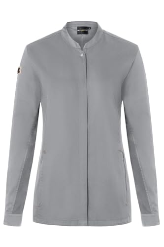 Karlowsky Damen Kochjacke Green-Generation Druckknöpfe Modern Fit Polyester/Baumwollmix Oeko-TEX® nachhaltig Platingrau - Größe 38 von Karlowsky
