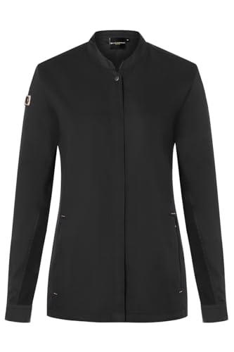 Karlowsky Damen Kochjacke Green-Generation Druckknöpfe Modern Fit Polyester/Baumwollmix Oeko-TEX® nachhaltig Schwarz - Größe 40 von Karlowsky