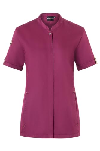 Karlowsky Damen Kochjacke Green-Generation Kurzarm Druckknöpfe Modern Fit Polyester/Baumwollmix Oeko-TEX® nachhaltig Fuchsia - Größe 44 von Karlowsky