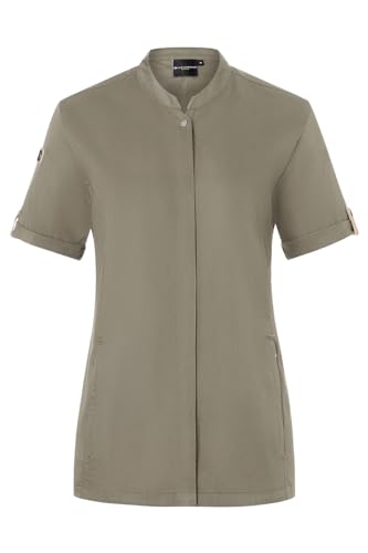Karlowsky Damen Kochjacke Green-Generation Kurzarm Druckknöpfe Modern Fit Polyester/Baumwollmix Oeko-TEX® nachhaltig Salbei - Größe 40 von Karlowsky