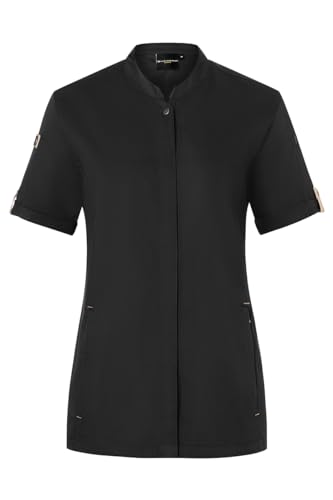 Karlowsky Damen Kochjacke Green-Generation Kurzarm Druckknöpfe Modern Fit Polyester/Baumwollmix Oeko-TEX® nachhaltig Schwarz - Größe 38 von Karlowsky