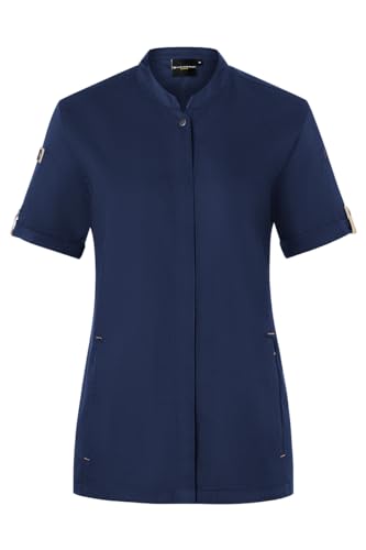 Karlowsky Damen Kochjacke Green-Generation Kurzarm Druckknöpfe Modern Fit Polyester/Baumwollmix Oeko-TEX® nachhaltig Stahlblau - Größe 38 von Karlowsky