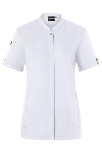Karlowsky Damen Kochjacke Green-Generation Kurzarm Druckknöpfe Modern Fit Polyester/Baumwollmix Oeko-TEX® nachhaltig Weiß - Größe 44 von Karlowsky