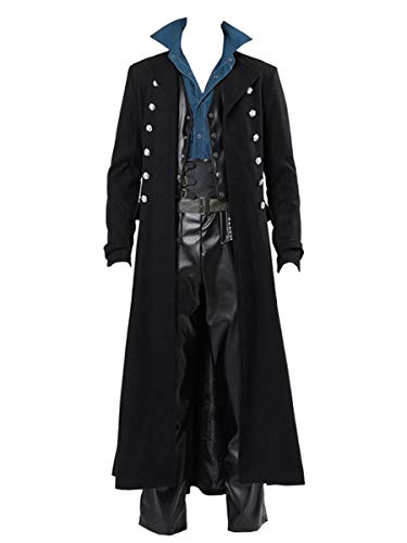 Karlywindow Herren Gothic Steampunk Vintage Jacke Mittelalter Renaissance Viktorianischer Frock Mantel Halloween Kostüm Tailcoat - Schwarz - XX-Large von Karlywindow