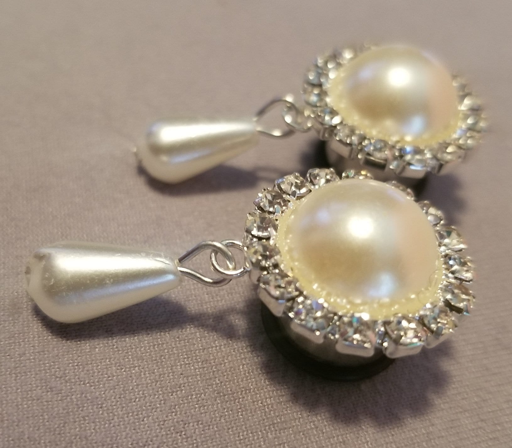 Perle & Diamanten Baumeln Girly Plugs Gauges von KarmaCreationsCo