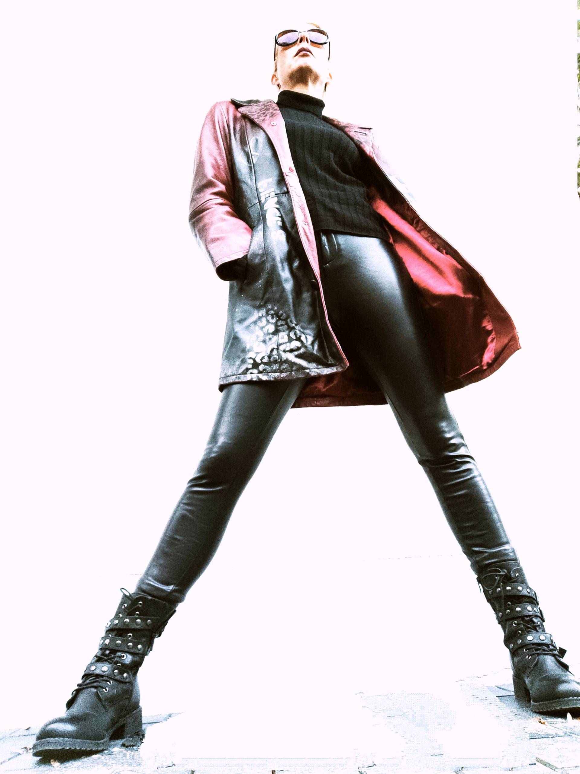Uhhh, "I Was Red" Vintage+ Upcycled Jacket/ Jacke Kunstleder+ Hippie + Yoga von KarmaDeMao