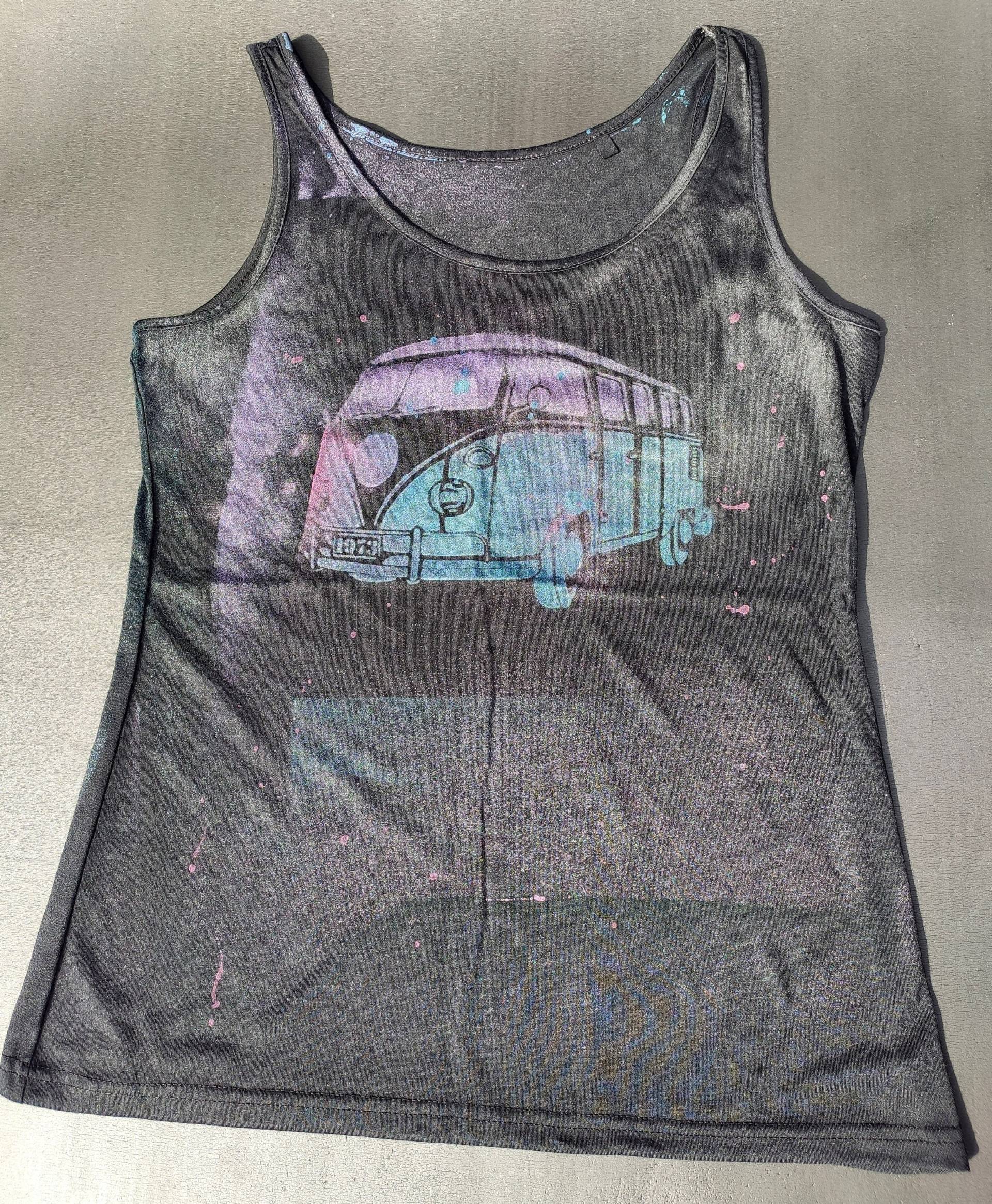 Upcycled Hippie Top L, "Vanlife" von KarmaDeMao