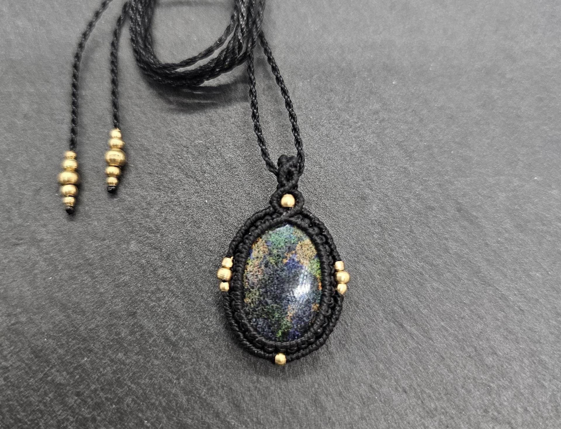 Makramee Kette Mit Andamooka Matrix Opal/Schmuck Edelstein Handgemacht Geschenkidee Boho Hippie von KarmaKnotdesigns