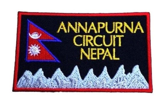 Annapurna Loop Nepal Patch | 3, 5 Zoll Gesticktes Eisen/Aufnäher Applikations Emblem Asia Trek Bergsteigen Souvenir Crest Patches von KarmaPatch