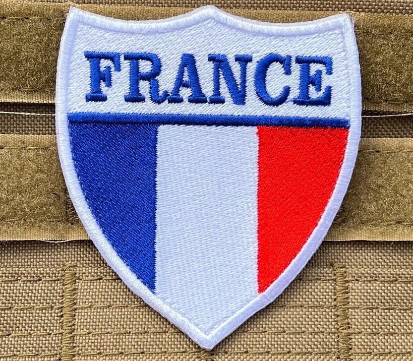 Frankreich Flagge Patch | 3 " Gesticktes Nationales Abzeichen | Haken + Schlaufe Heraldik Schild Wappen Emblem Französisch Reise Souvenir Top von KarmaPatch