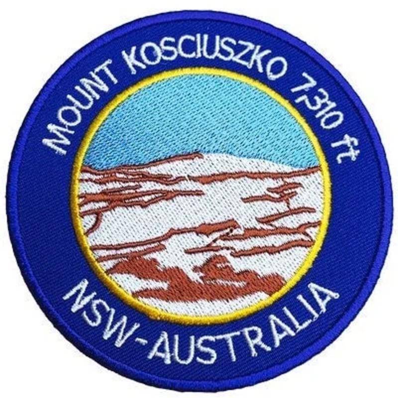 Mount Kosciuszko Australien Patch | 3, 5 Zoll Gesticktes Eisen Oder Aufnäher Nsw Oz Trek Sammler Souvenir New South Wales Klettern Geschenk von KarmaPatch