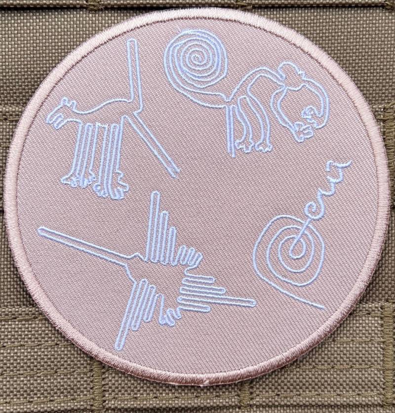 Nazca Lines Peru Patch | 3.5 Inch Gesticktes Eisen/Aufnäher Antike Geoglyphen Souvenir Trek Trekking Südamerika Emblem Crest Patches von KarmaPatch