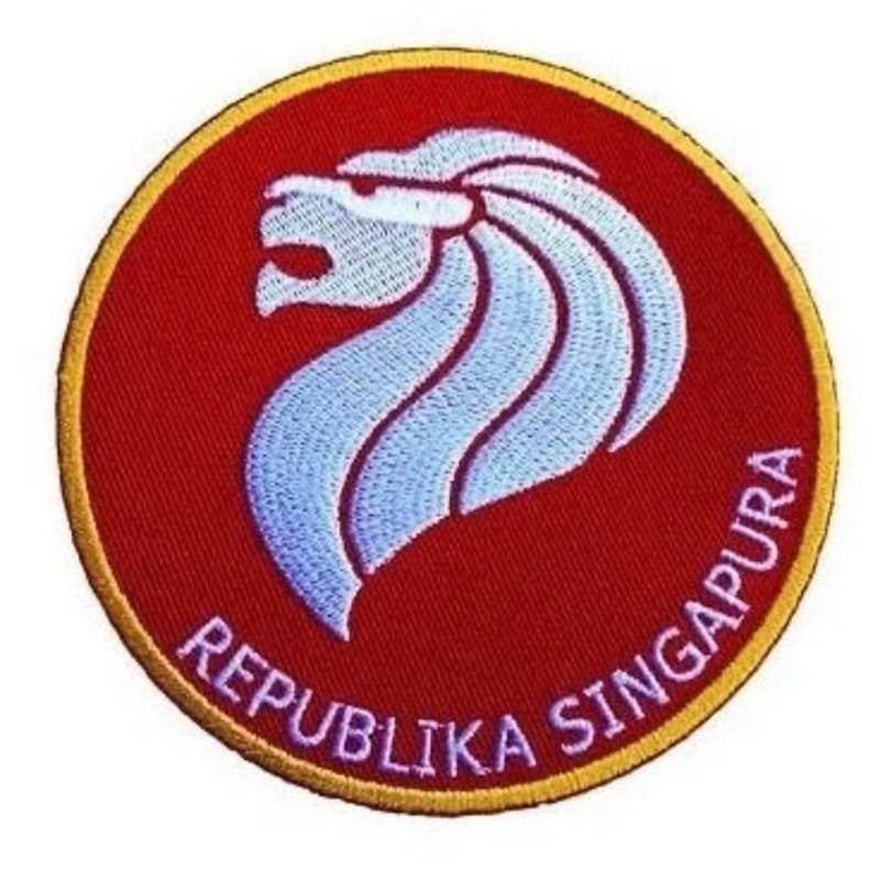 Singapur Patch | 3, 5 Zoll Gesticktes Eisen/Aufnäher Asien Abenteuer Sammlerstück Reise Souvenir Republika Singapura Lion Geschenk von KarmaPatch
