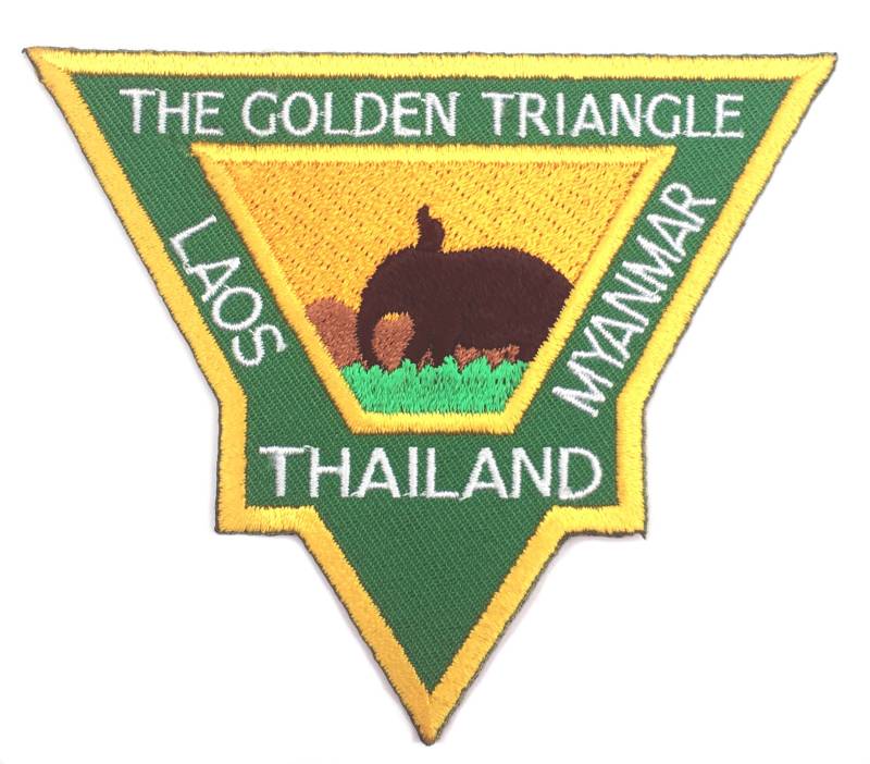 The Golden Triangle Patch | 3.5 Inch Gesticktes Bügelbild Thailand, Laos, Myanmar Trekking Reise Elefant Andenken Aufnäher von KarmaPatch