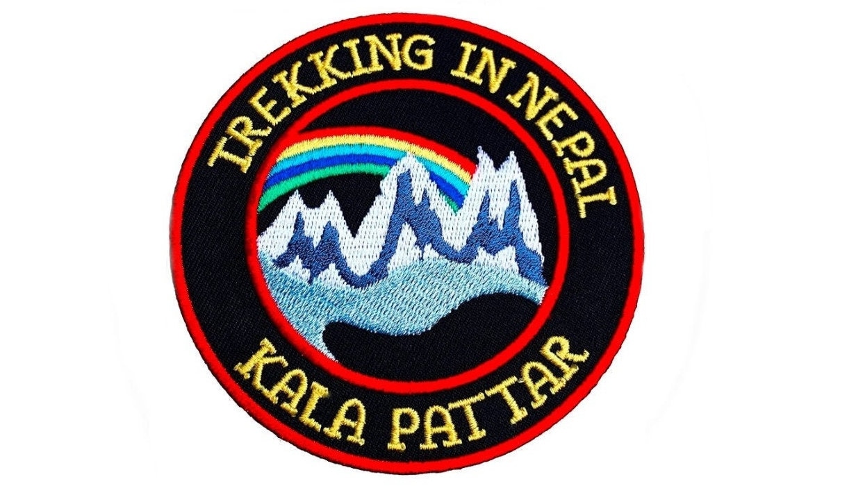 Trekking in Nepal Kala Pattar Aufnäher | 3, 5 Zoll Aufbügler Abzeichen Bergsteigen Trek Emblem Rucksack Souvenir Reise Abenteuer Geschenk Patches von KarmaPatch