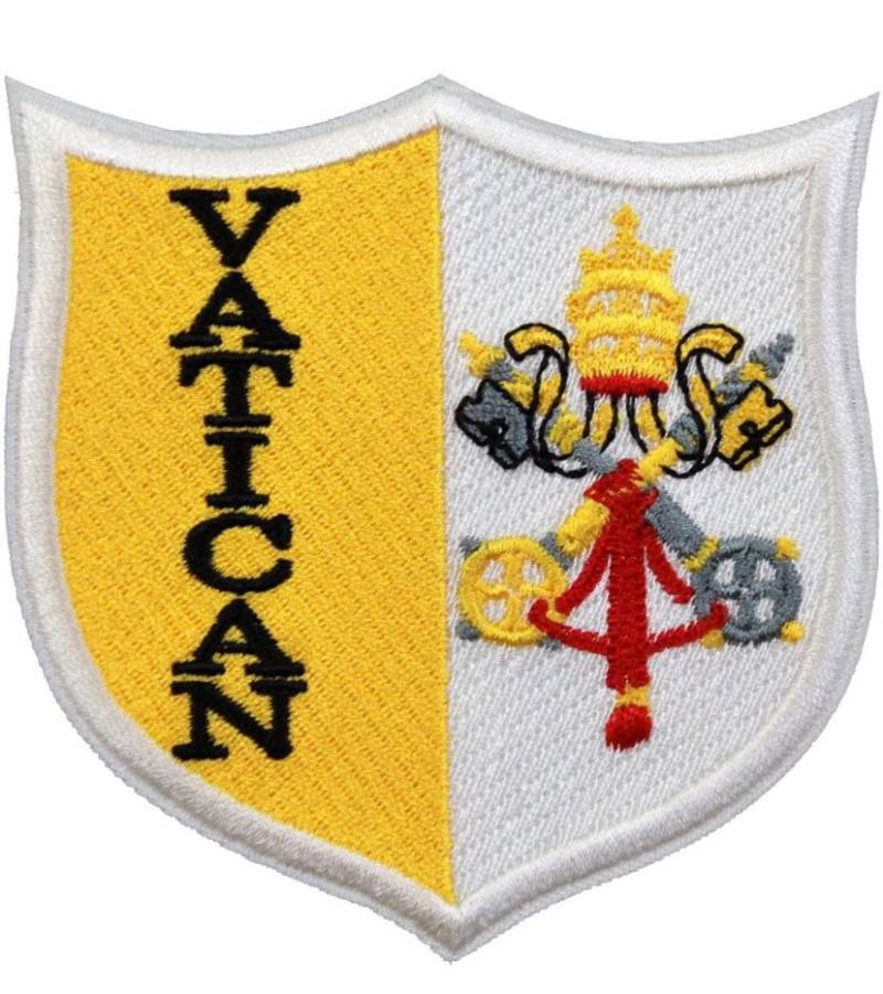 Vatikan Stadt Wappen Aufnäher | 7, 5 cm Rom Italien Gesticktes Zum Aufnähen Reise Europa Christliches Souvenir Emblem Heilige Pilger von KarmaPatch