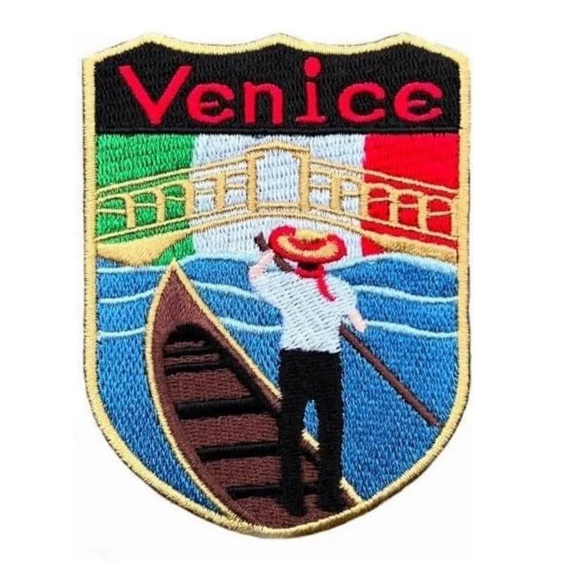 Venedig Italien Patch | 3, 5 Zoll Gesticktes Eisen/Aufnäher Applikation Emblem Gondel Reise Souvenir Diy Tasche Rucksack Cap Geschenk von KarmaPatch