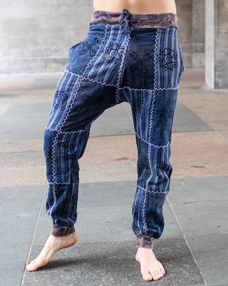 Nepal Patchwork Unisex Hose - Türkis von KarmaSyndikat