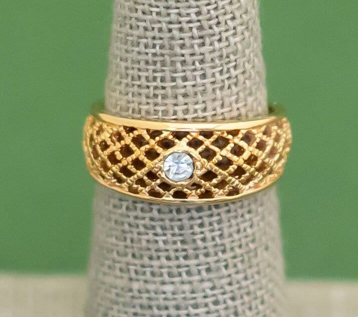 Vintage Boho Gold Ton Strass Ring Von Avon Größe 5 K20 von KarmaVintageUS