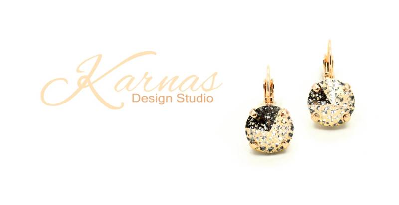 Abgestabte Rose Gold 12 Mm Ohrringe Mit K.d.s. Premium Kristall Wählen Sie Ihr Finish Karnas Design Studio ™ von KarnasDesignStudio